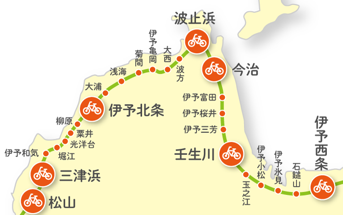 自転車乗降可能駅マップ