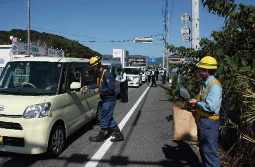 自動車運転手へのＰＲチラシの配布